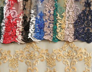 Tela Tull Bordada con Pedreria OT374 - Imagen 3