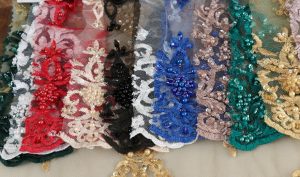 Tela Tull Bordada con Pedreria OT374 - Imagen 4